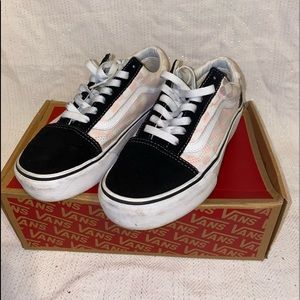 Vans Old Skool Platform Pink and Black Checkerboard